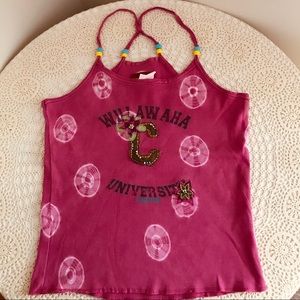 Chipie Girls Bright Pink Graphic Tank Top Size 12